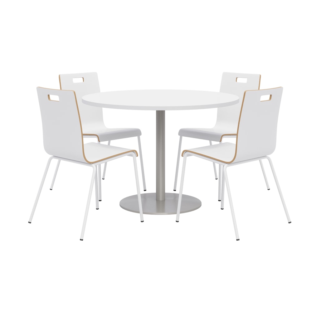 KFI Studios Proof Dining Table Set With Jive Dining Chairs, White
