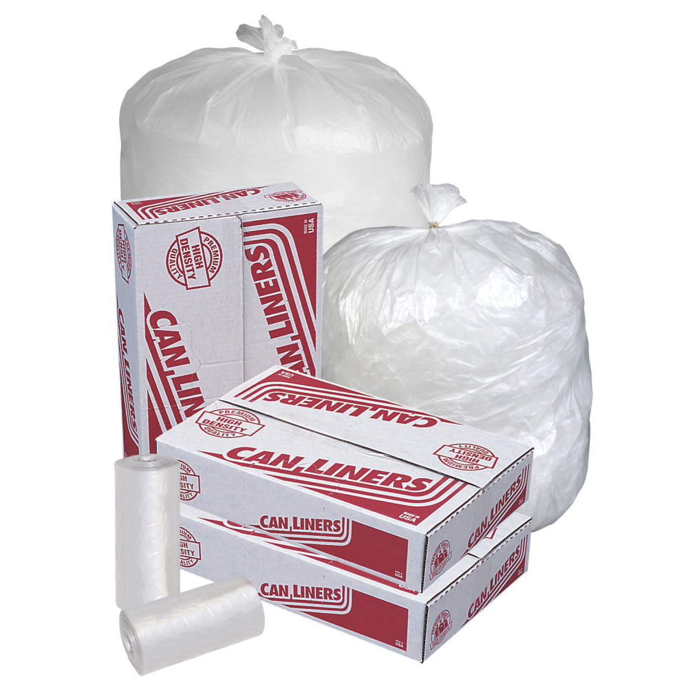 Pitt Plastics HD 14-micron Can Liners, 40 - 45 Gallons, 48in x 40in, Natural, Pack Of 250 Liners