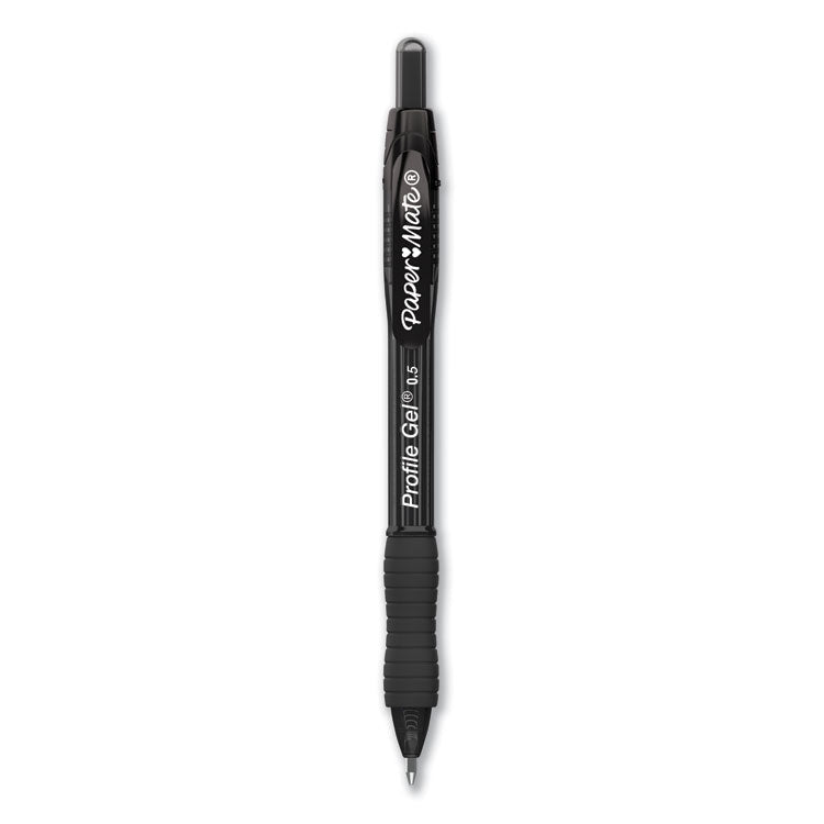 Profile Gel Pen, Retractable, Fine 0.5 Mm, Black Ink, Translucent Black Barrel, 36/pack