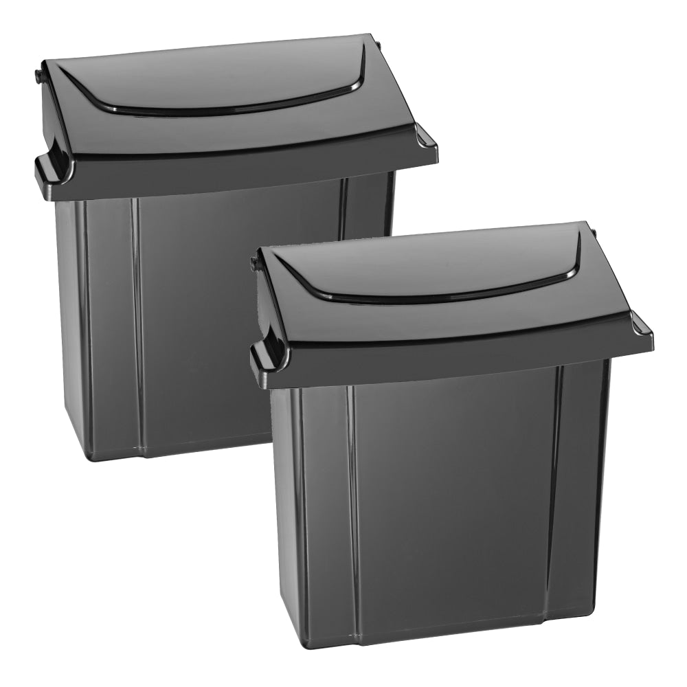 Alpine Sanitary Napkin Receptacles, 10in x 9in x 5in, Black, Pack Of 2 Receptacles