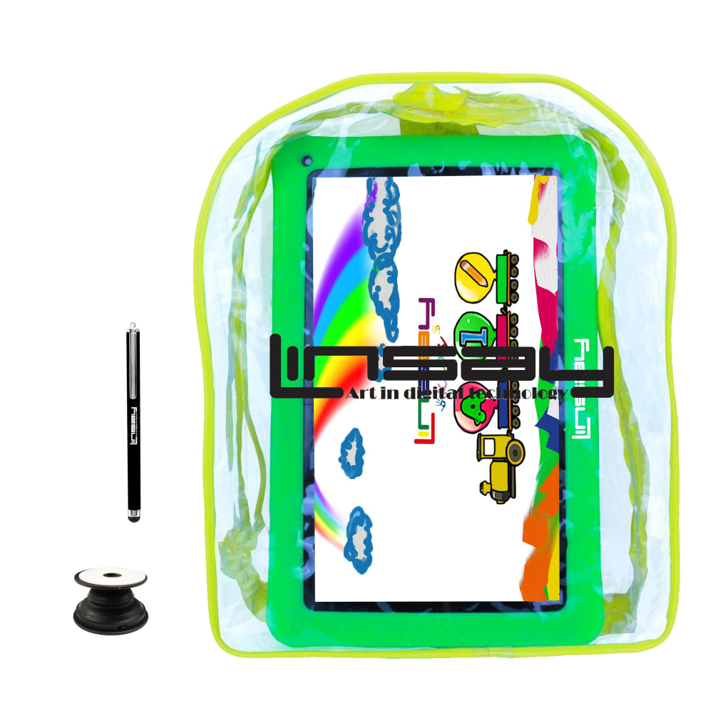 Linsay  F10IPS Tablet, 10.1in Screen, 2GB Memory, 64GB Storage, Android 13, Kids Green