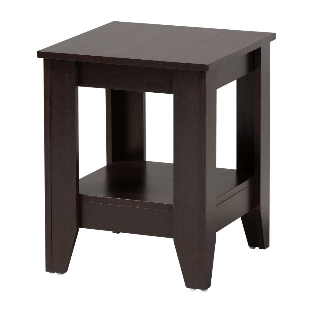Baxton Studio Modern Contemporary End Table, 19-3/4inH x 15-3/4inW x 15-3/4inD, Dark Brown