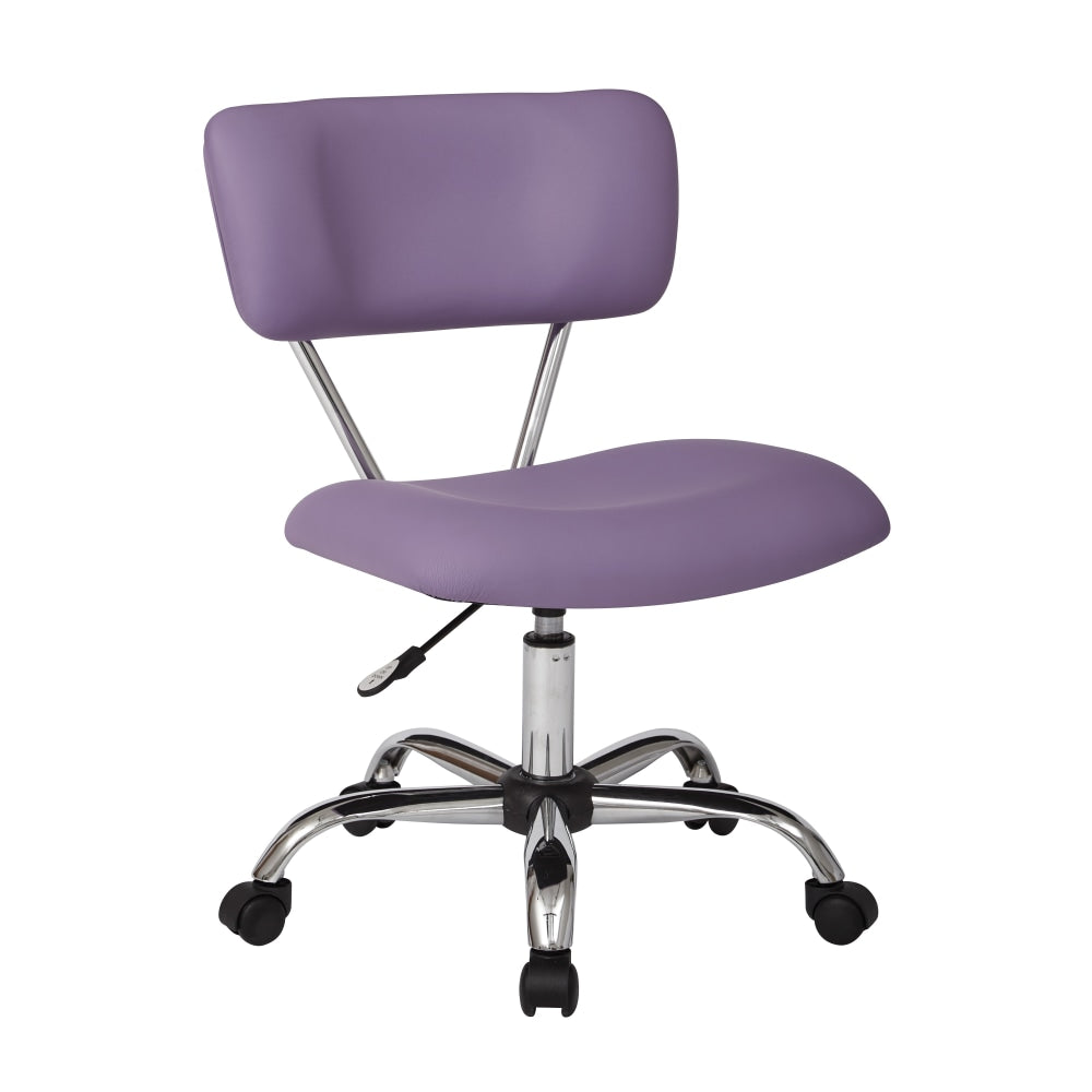 Office Star Avenue Six Vista Bonded Leather Task Chair, Purple/Silver