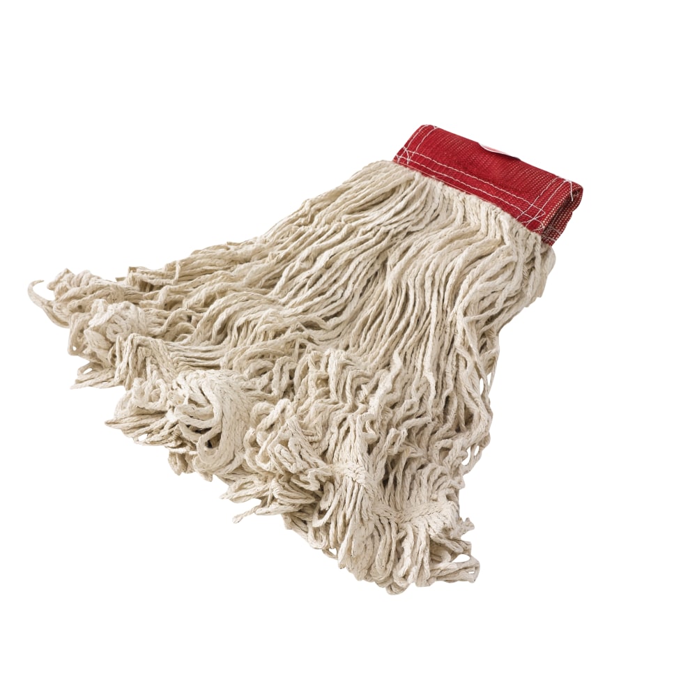 Rubbermaid Wet Mop Head, Super Stitch, Cotton, White, Case Of 6