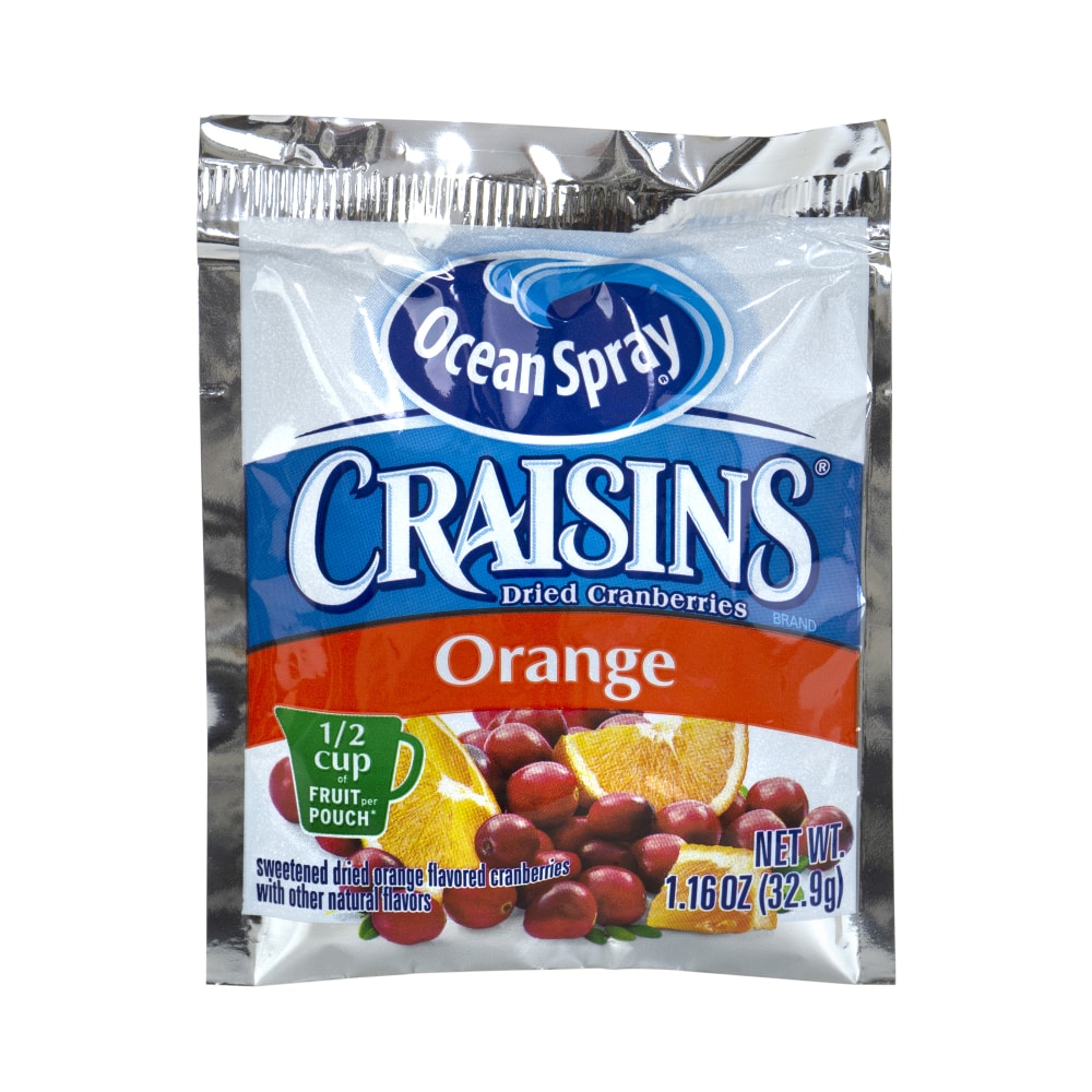 OCEAN SPRAY Craisins Orange Flavored Dried Cranberries, 1.16 oz, 200 Count