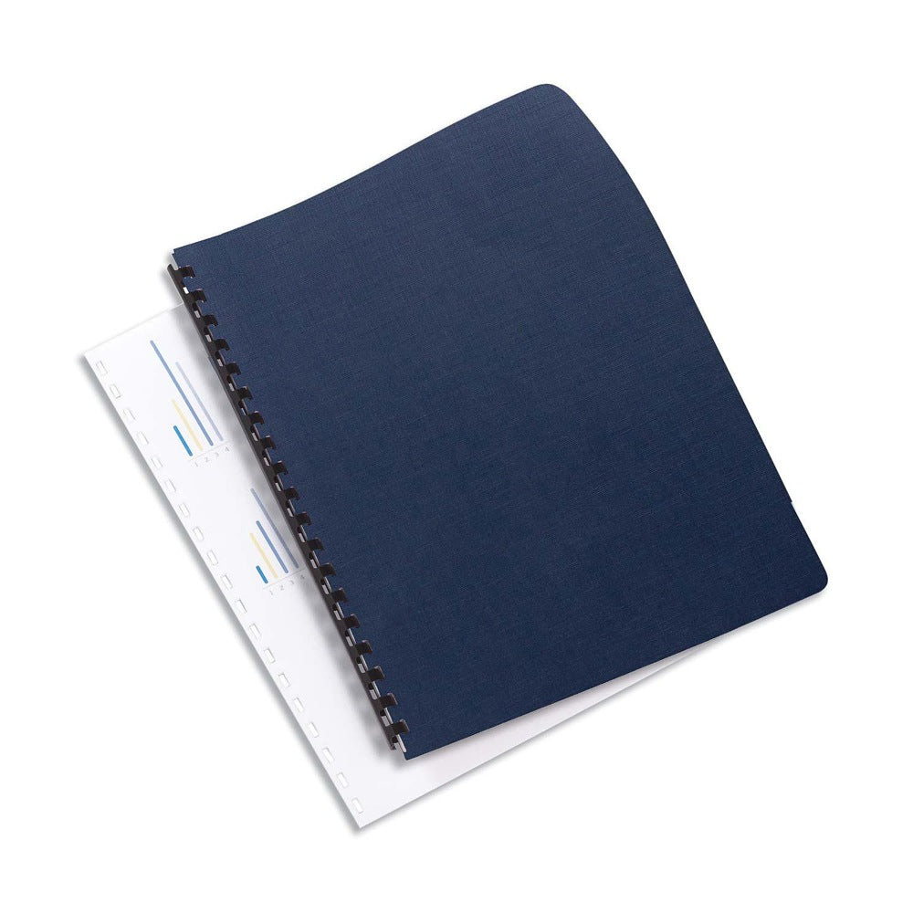 GBC Linenweave Binding Covers, 8 3/4in x 11 1/4in, Navy Blue, Box Of 50