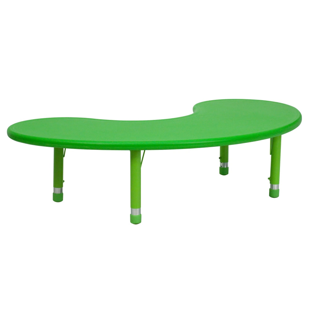 Flash Furniture Half-Moon Adjustable Activity Table, 23-3/4in x 35in, Green