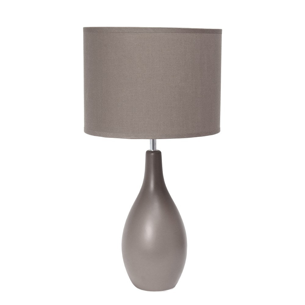 Creekwood Home Essentix Ceramic Dewdrop Table Lamp, 18-1/8inH, Gray Shade/Gray Base