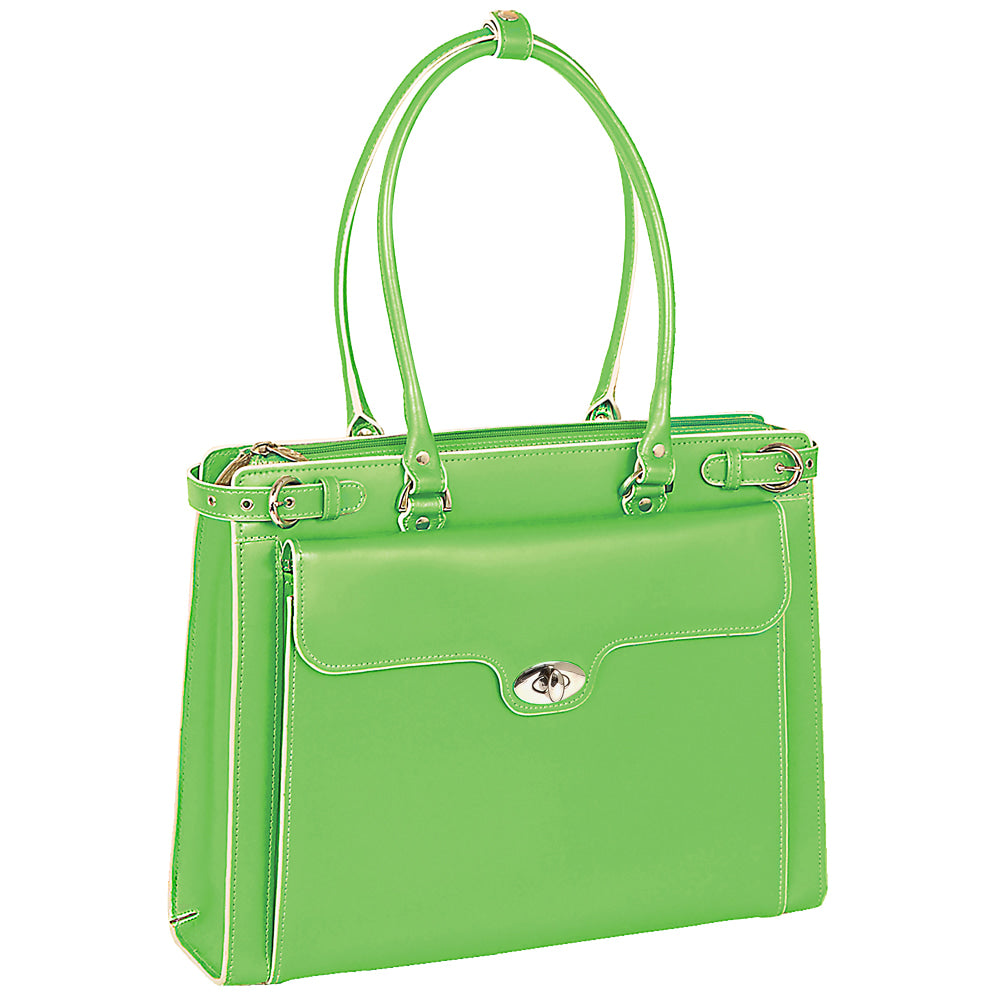 McKlein Winnetka Italian Leather Briefcase, Green