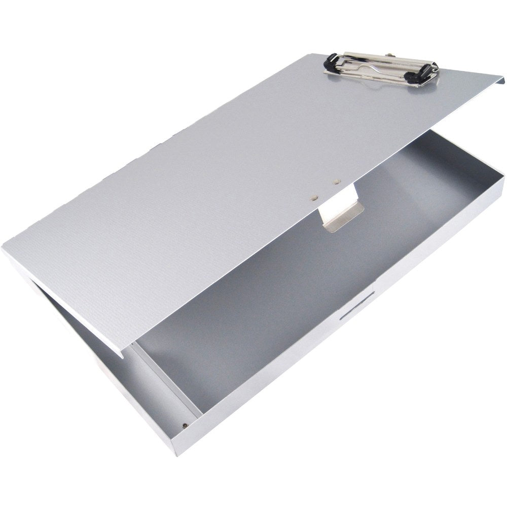 Saunders Tuff Writer Recycled Aluminum Clipboard - 1in Clip Capacity - Side Opening - 12in - Aluminum - Silver - 1 Each