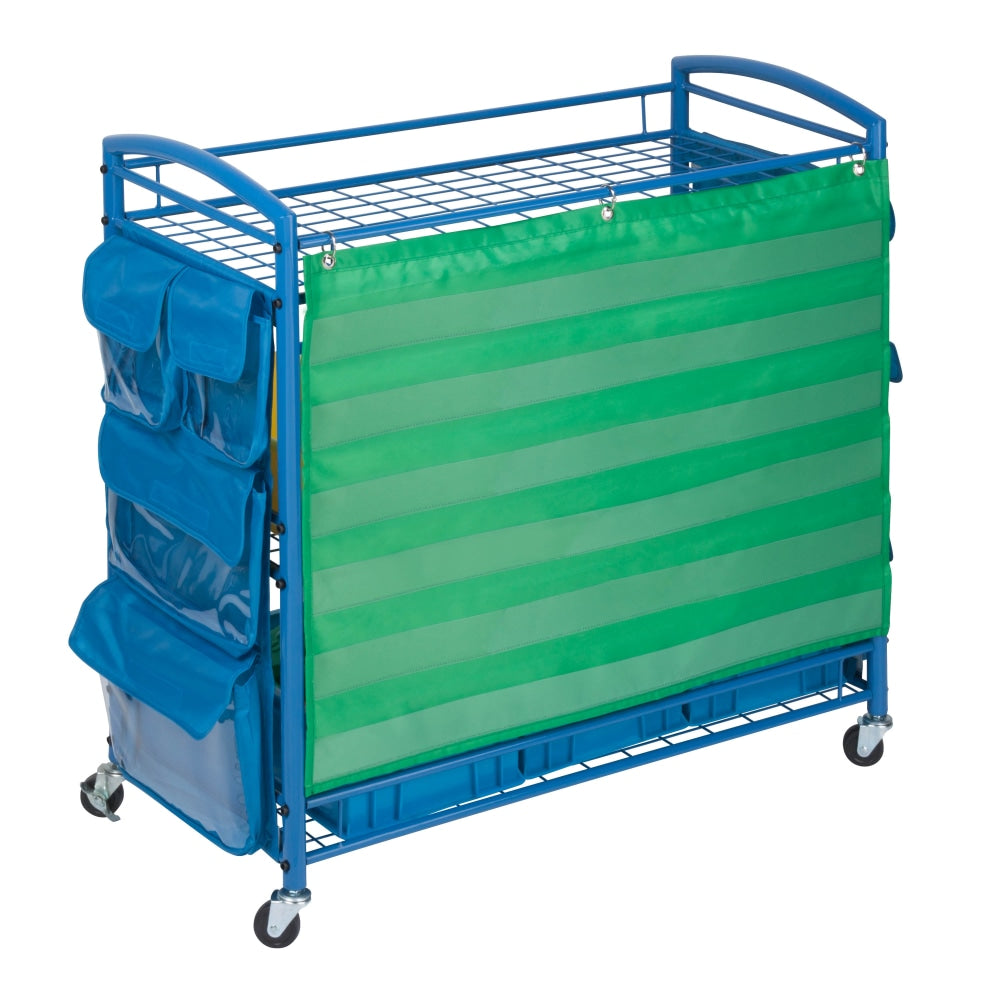 Honey-can-do All-purpose Teaching Cart - Metal - 34in Length x 13.6in Width x 24.1in Height - Steel Frame - Blue - 1