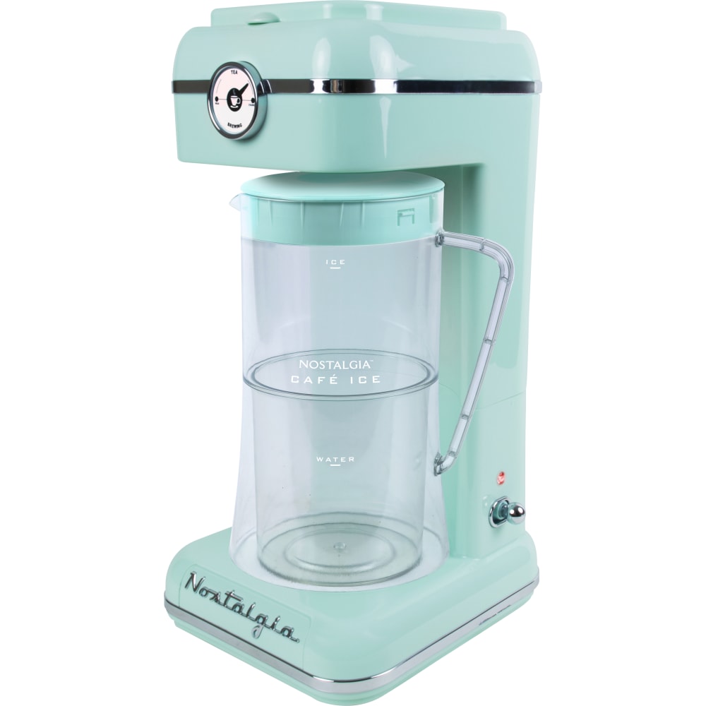 Nostalgia Electrics Classic Retro 3 Qt Iced Tea & Coffee Brewing System With Plastic Pitcher, Aqua
