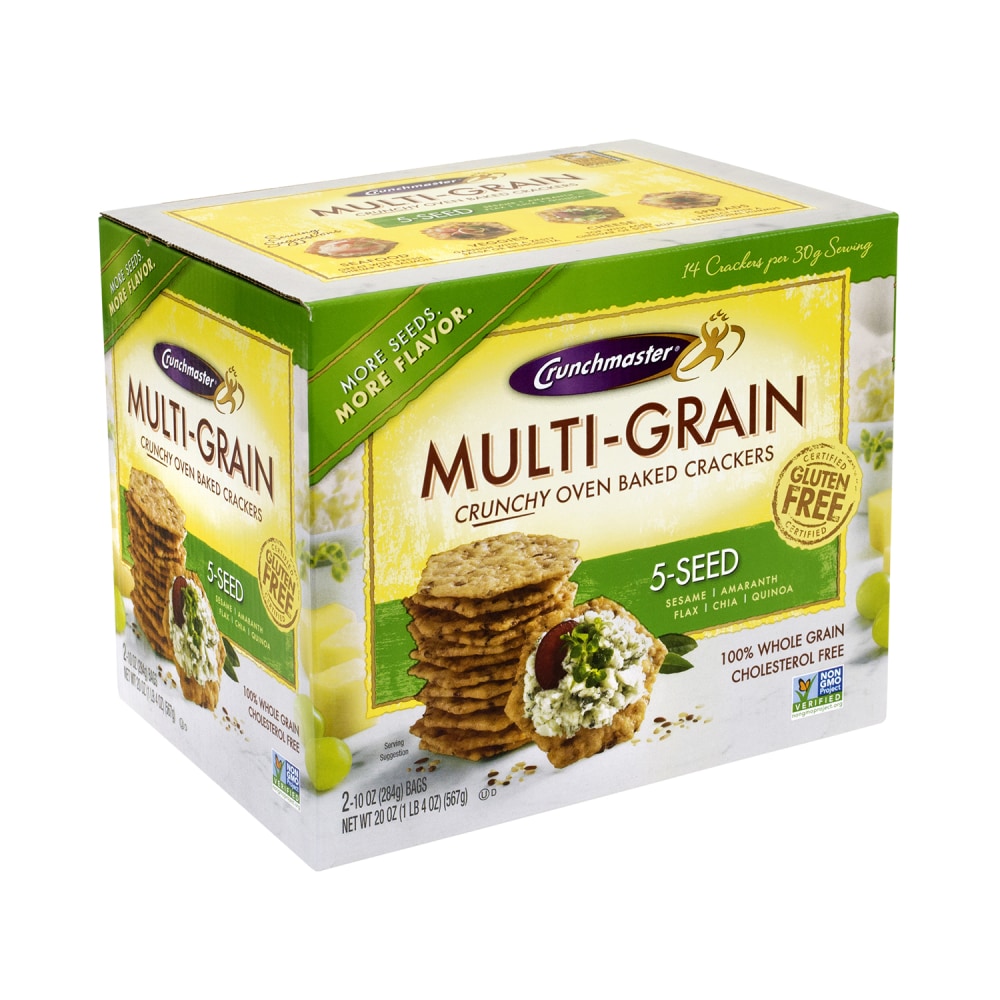 Crunchmaster 5-Seed Multigrain Crunchy Oven-Baked Crackers, 20 Oz Box