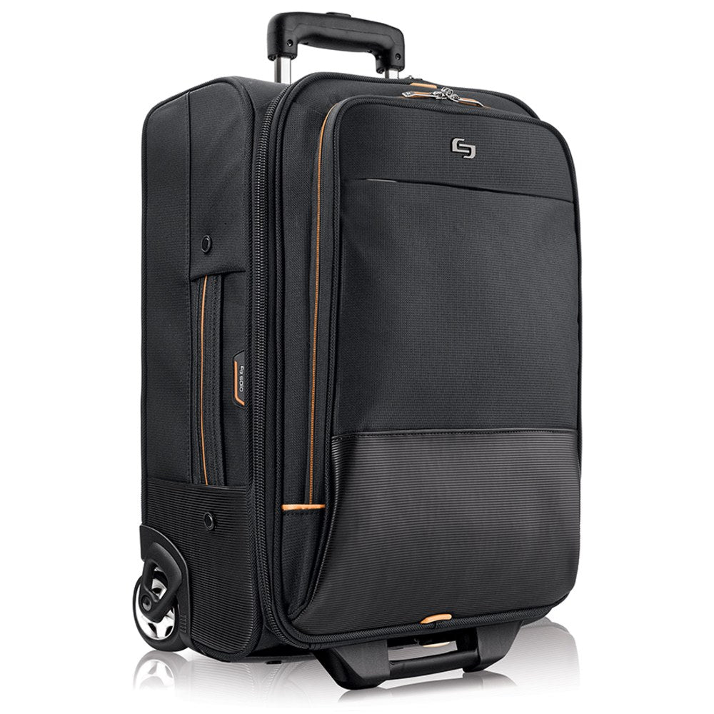Solo New York Urban Rolling Overnighter Case For 15.6in Laptops, Black/Orange