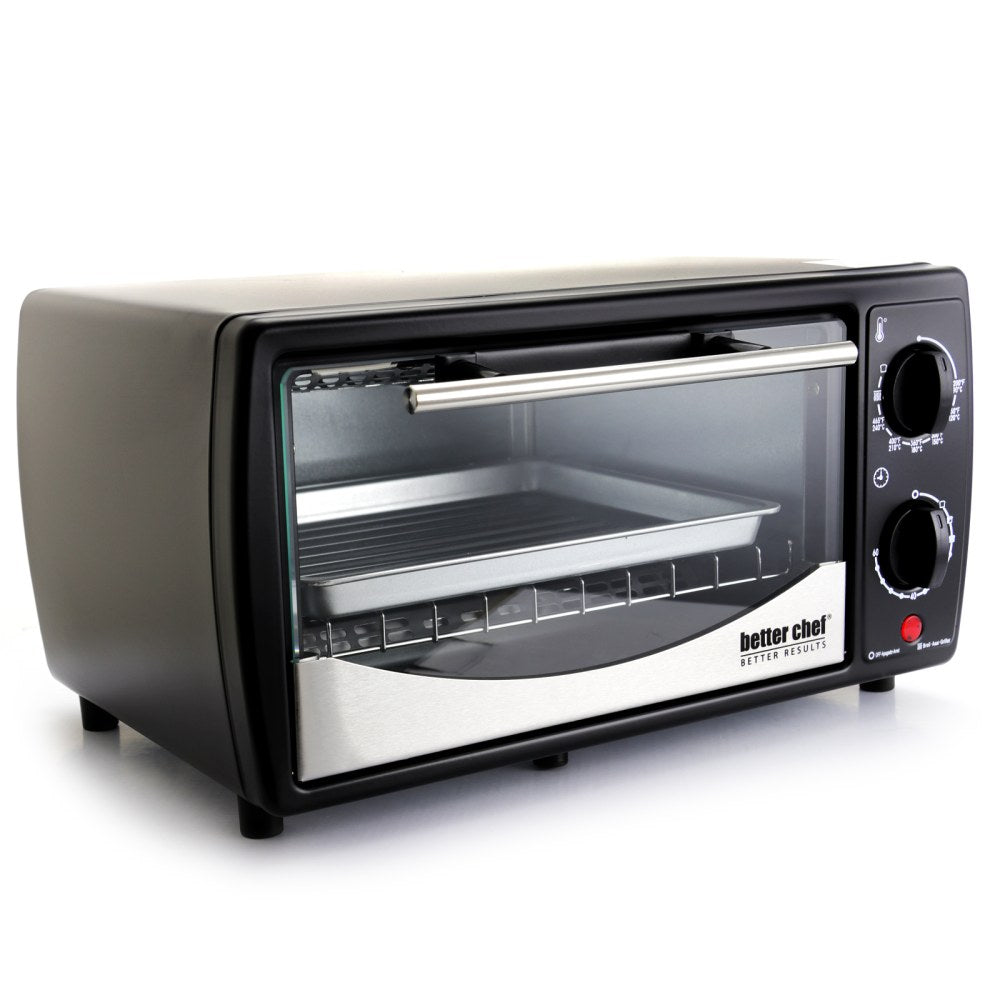 Better Chef Toaster Oven With Broiler, 9 L, Black/Stainless Steel