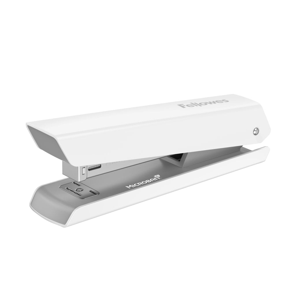 Fellowes LX820 Classic Full-Size Desktop Stapler, with Anti-microbial Technology, 20-Sheet Capacity, White