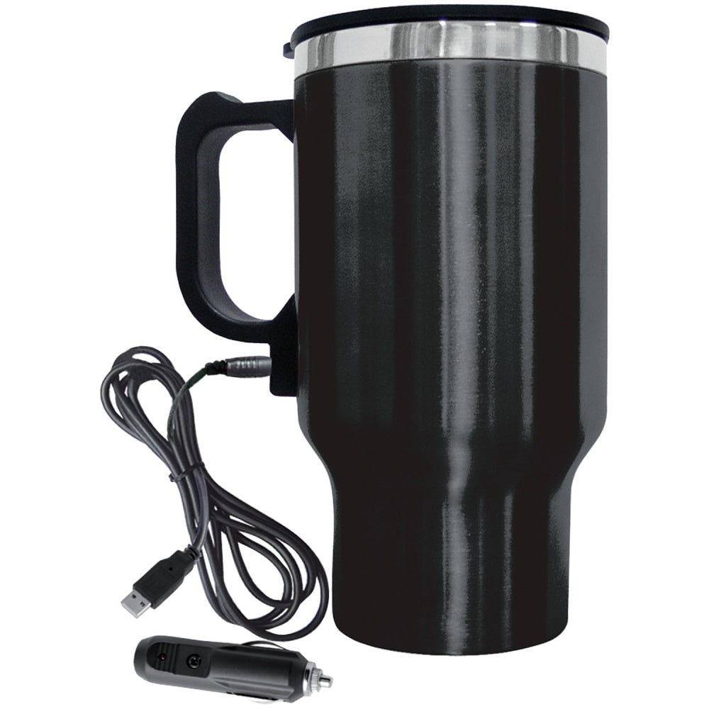 Brentwood Stainless Steel 12-Volt Heated Travel Mug, 16 Oz, Black