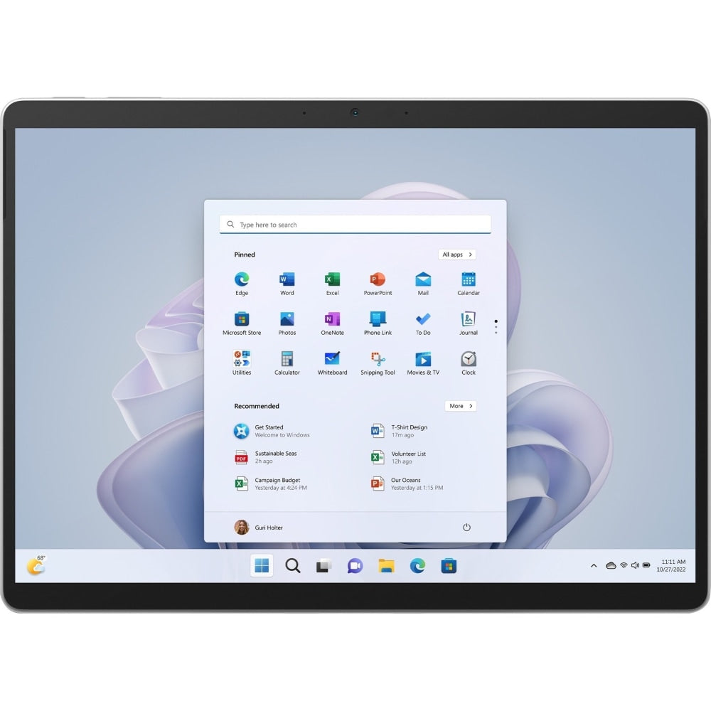 Microsoft Surface Pro 9 Tablet - 13in - 8 GB - 128 GB SSD - Windows 11 Home - 5G - Platinum - SQ3 - 2880 x 1920 - PixelSense Display - Cellular Phone Capability - LTE - 19 Hours Maximum Battery Run Time