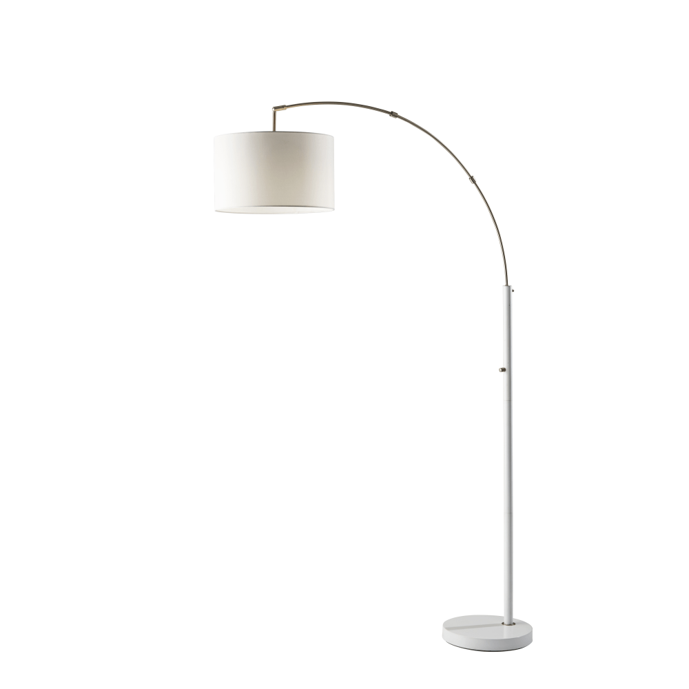 Adesso Preston Arc Lamp, 76inH, White