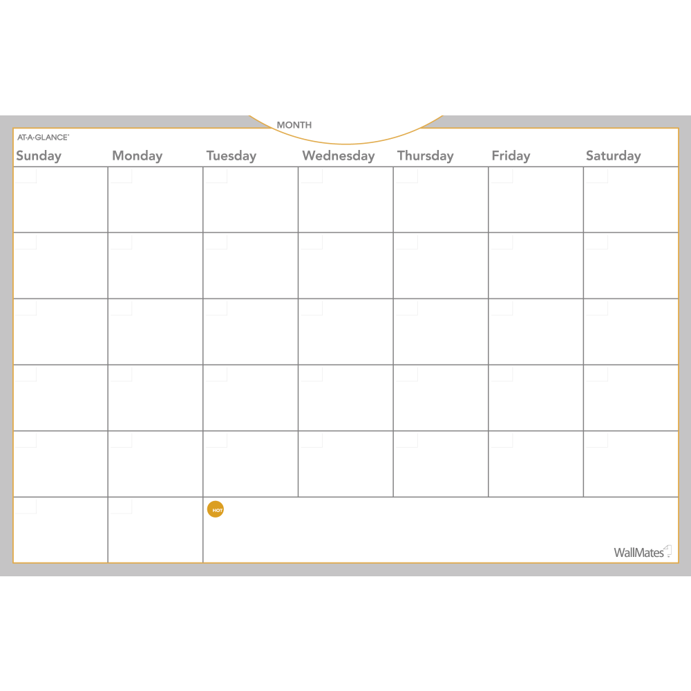AT-A-GLANCE WallMates Monthly Dry-Erase Calendar, 24in x 36in