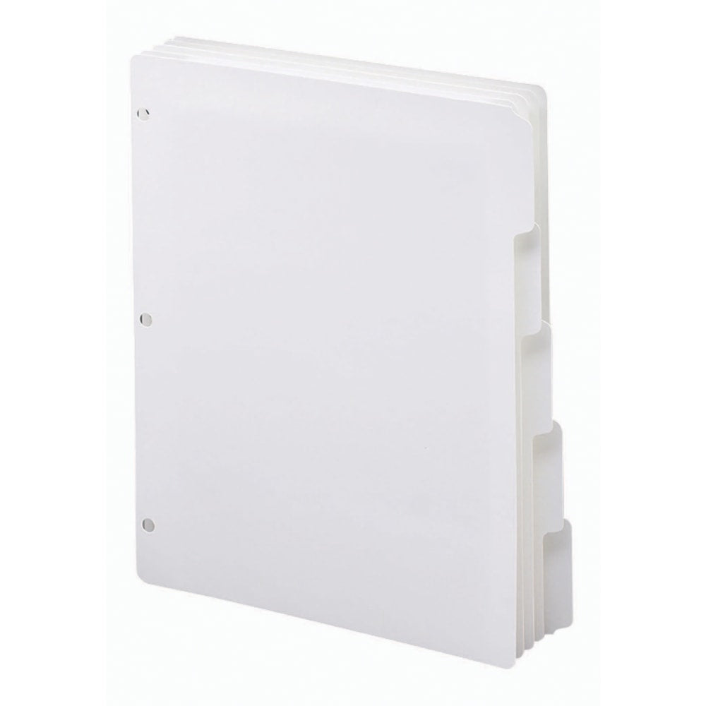 Smead 3-Ring Binder Index Dividers, 5-Tab, 11in x 8 1/2in, White, Pack Of 20 Sets