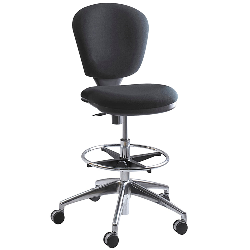 Safco Metro Extended Height Chair, Chrome/Black