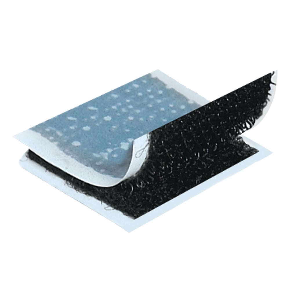 Tape Logic Precut Hook-And-Loop Adhesive Strips, 1in x 1in, Black, Case Of 200