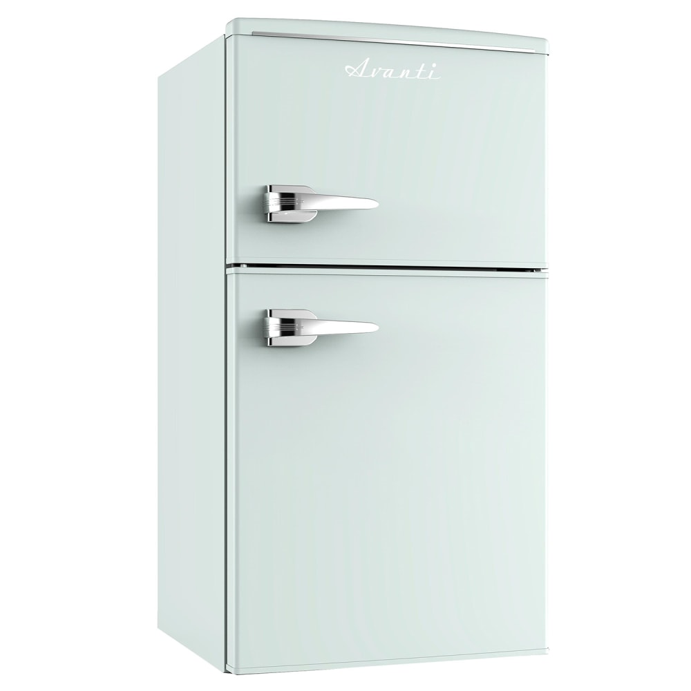 Avanti Retro Compact Refrigerator, 2-Door, 3 Cu Ft, 34inH x 20-1/2inW x 18inD, Seafoam Green