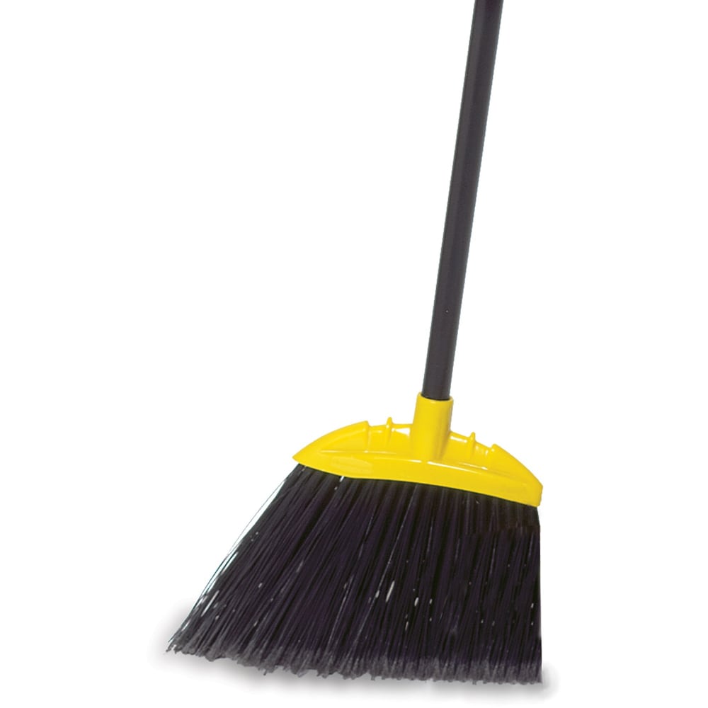 Rubbermaid Commercial Jumbo Smooth Sweep Angle Broom - Polypropylene Bristle - 0.66in Handle Diameter - 10.5in Overall Length - Black Metal Handle - 6 / Carton