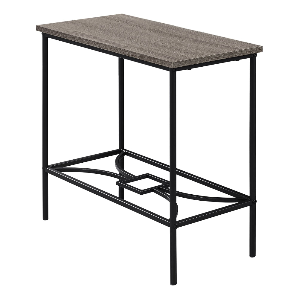 Monarch Specialties Heidi Accent Table, 22inH x 23-3/4inW x 11-3/4inD, Dark Taupe/Black