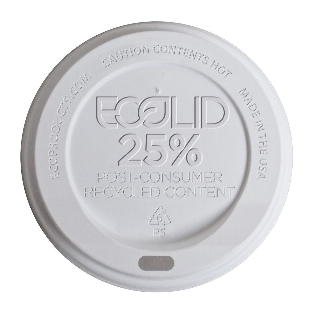Eco-Products EcoLid 25 Hot Cup Lids, 10-20 Oz, Case Of 1,000
