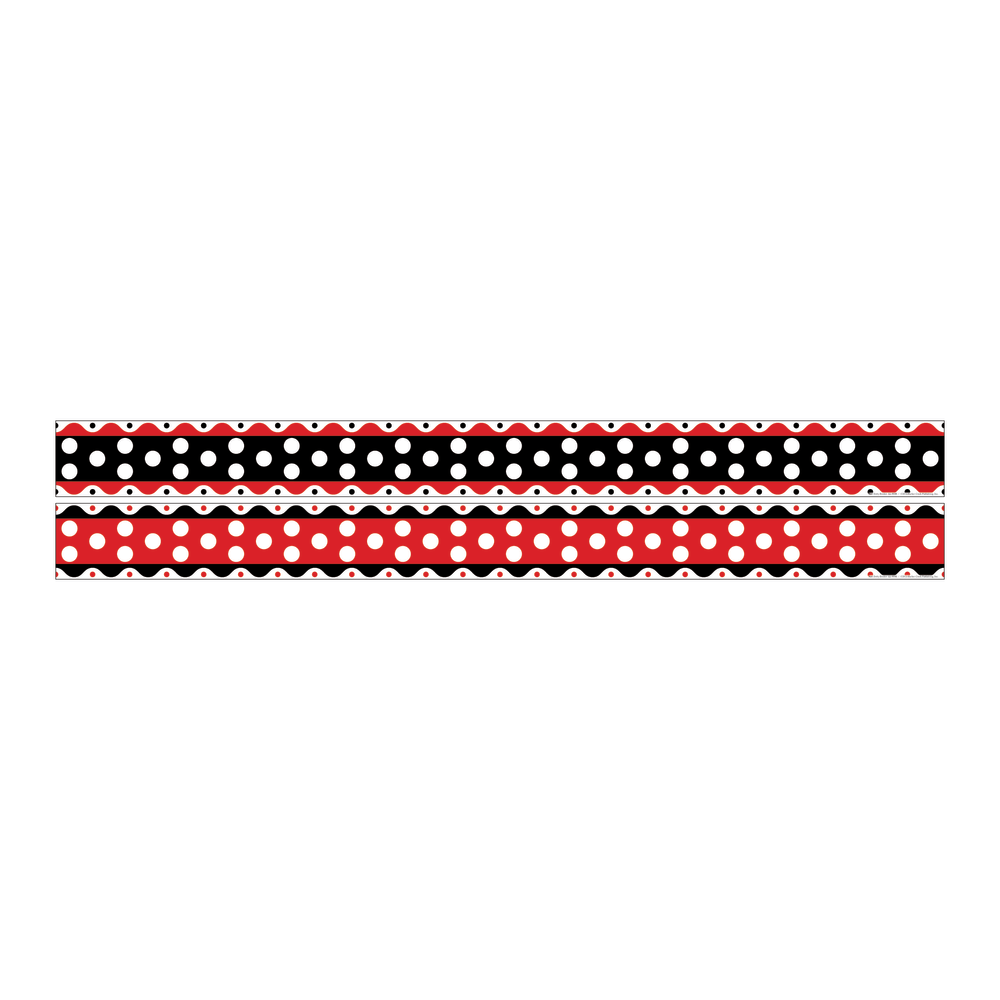 Barker Creek Double-Sided Straight-Edge Border Strips, 3in x 35in, Just Dotty, Pack Of 12