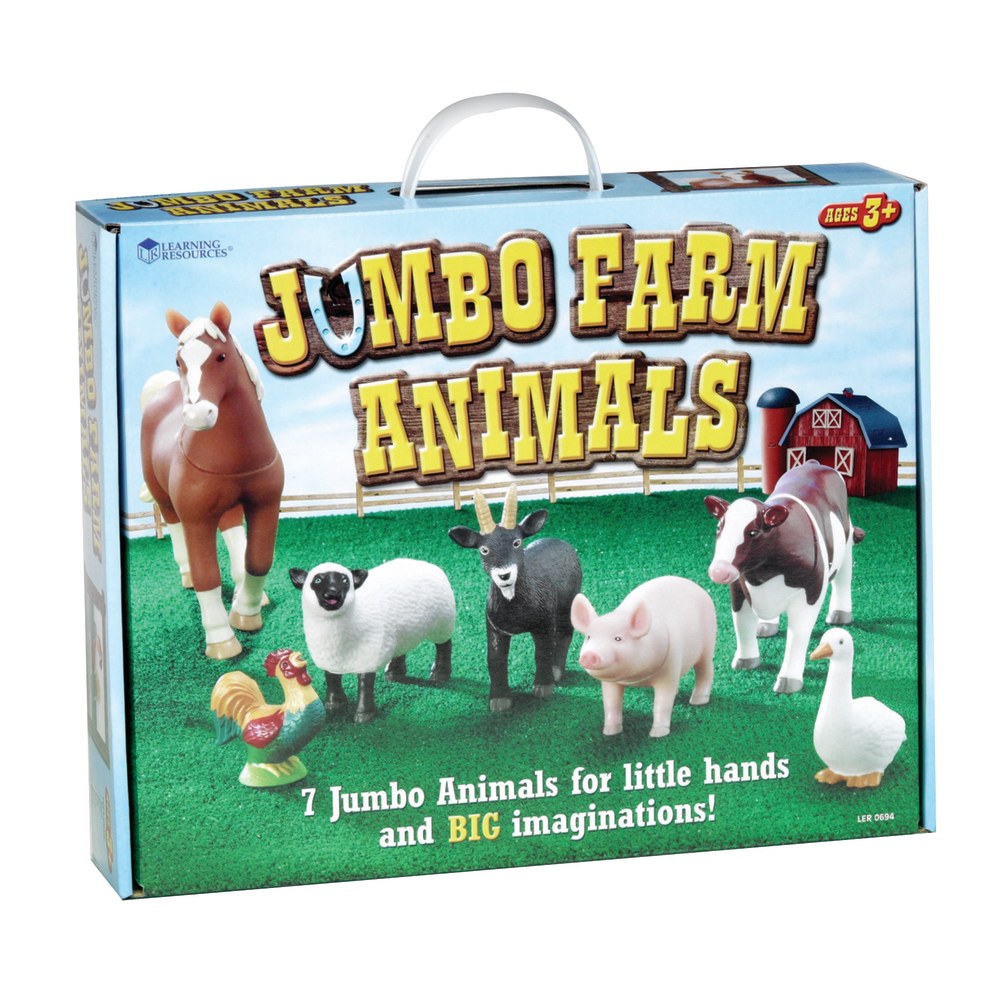 Learning Resources Jumbo Farm Animals, Grades Pre-K - 3, Set Of 7