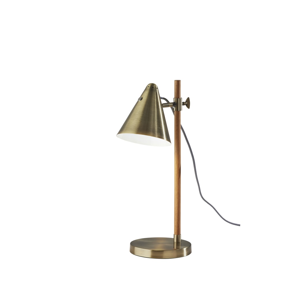 Adesso Bryn Desk Lamp, 20inH, Antique Brass