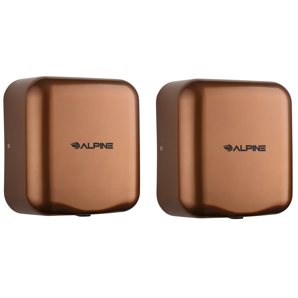 Alpine Industries Hemlock Commercial Automatic High-Speed Electric Hand Dryers, Copper, Pack Of 2 Dryers