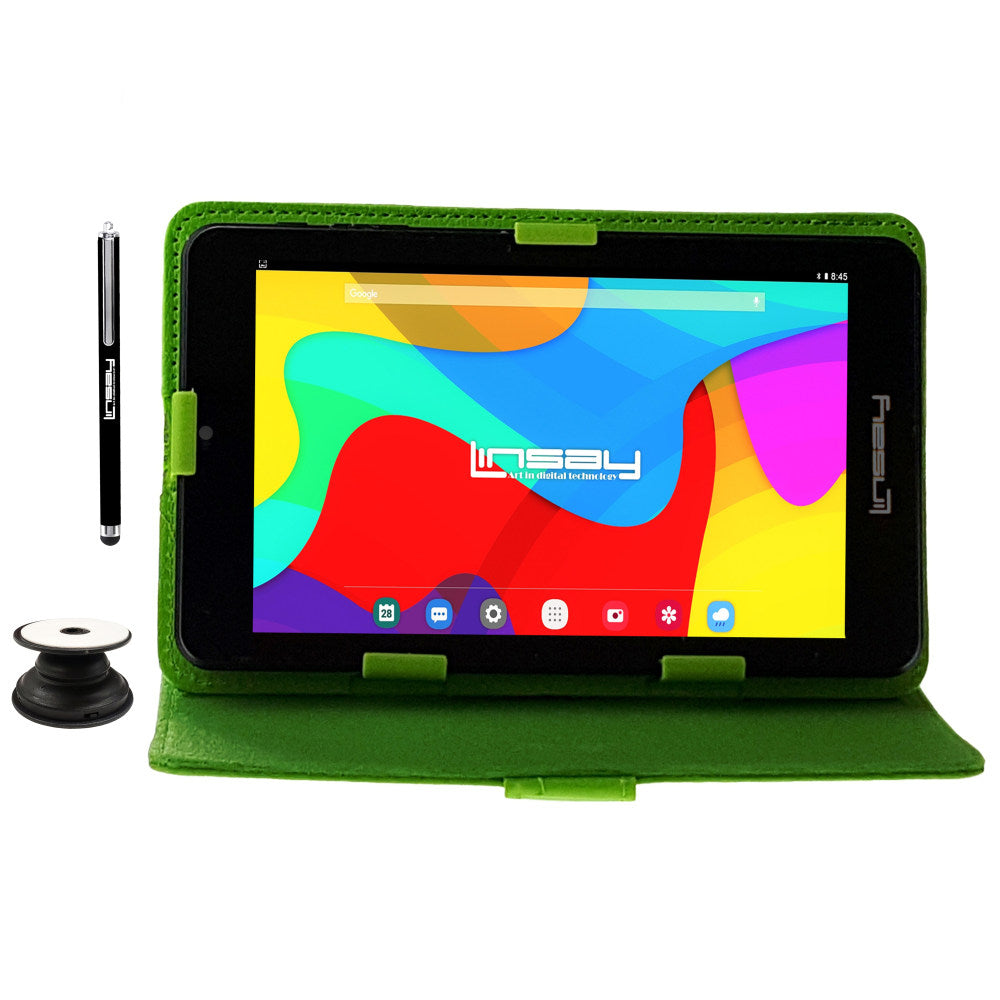 Linsay F7 Tablet, 7in Screen, 2GB Memory, 64GB Storage, Android 13, Green