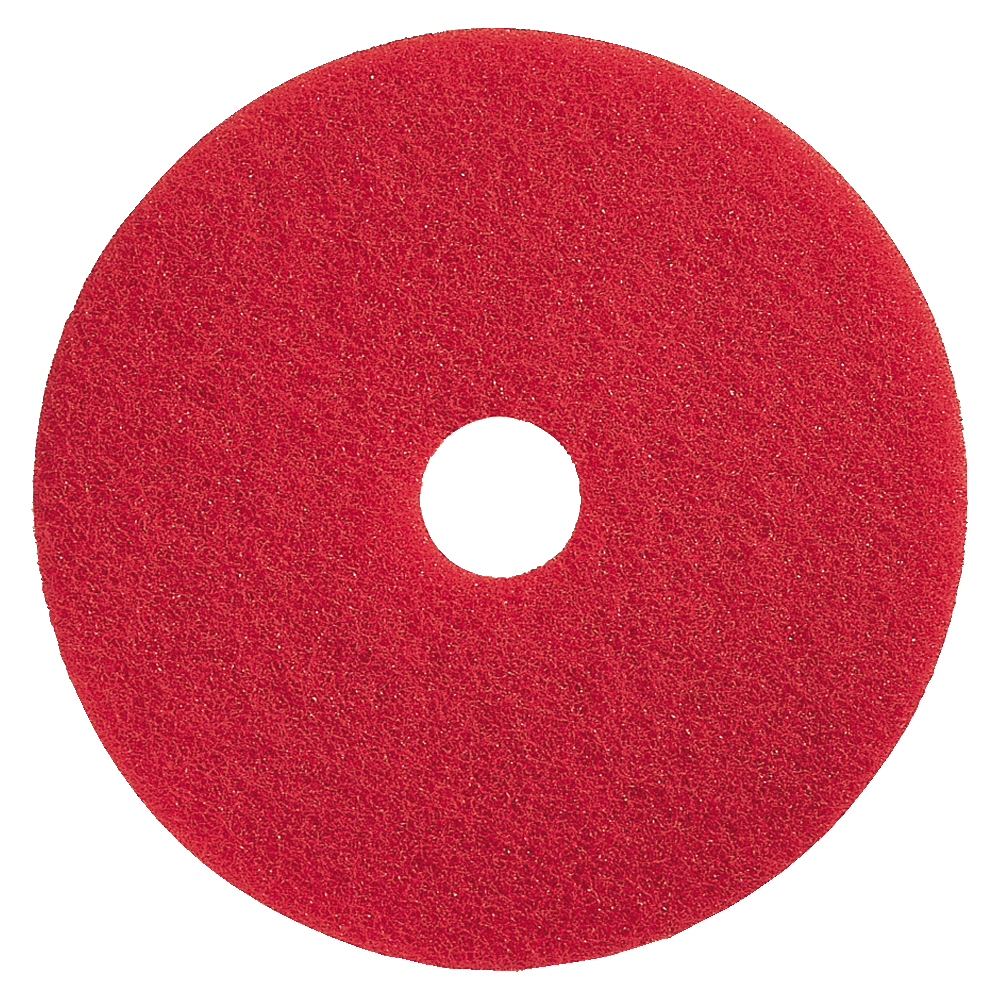 Genuine Joe Floor Pads, Flexible Buffing, 13in, Red, Pack Of 5