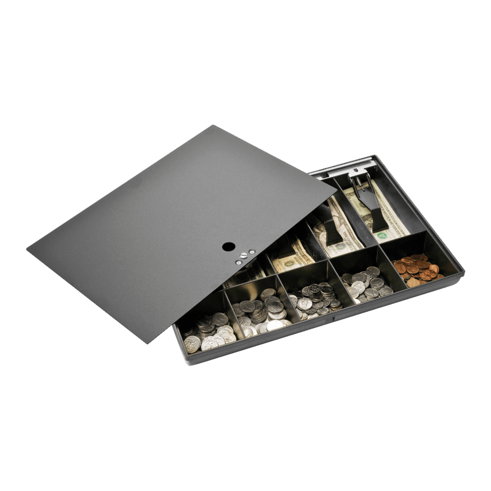 Sparco Money Tray With Locking Cover, 2.3in x 16in x 11in, Black