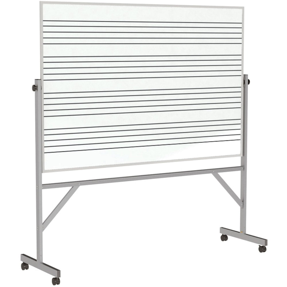 Ghent Reversible Two-Sided Magnetic Dry-Erase Whiteboard, Porcelain, 78-1/4in x 53-1/4in, White, Satin Metal Frame