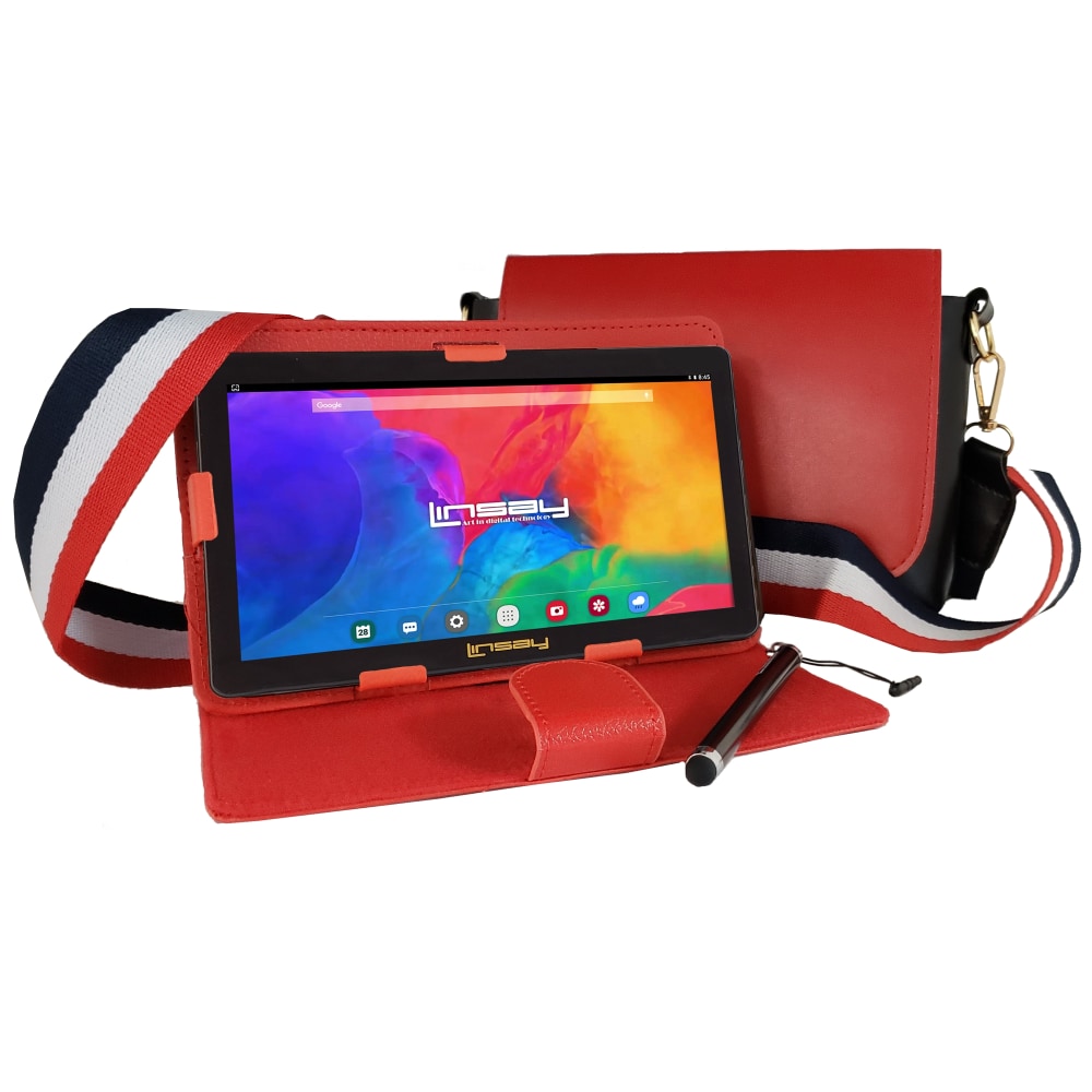 Linsay F7 Tablet, 7in Screen, 2GB Memory, 64GB Storage, Android 13, Cool Red