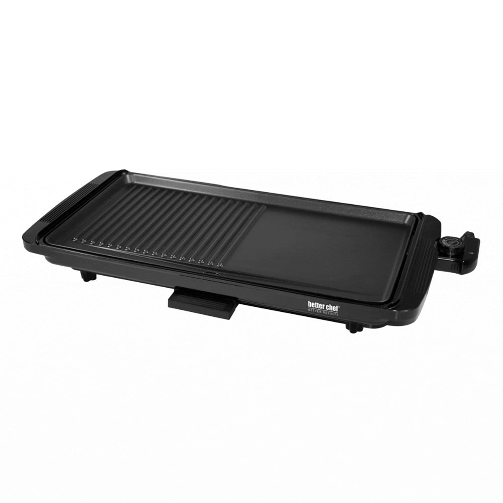Better Chef 2-in-1 Electric Countertop Grill, 3in x 12in x 17in, Black