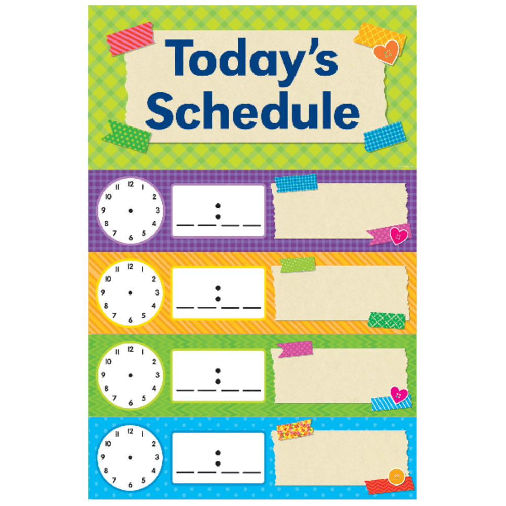 Scholastic Teachers Friend Tape It Up! Schedule Mini Bulletin Board Set, Pre-K To Grade 6