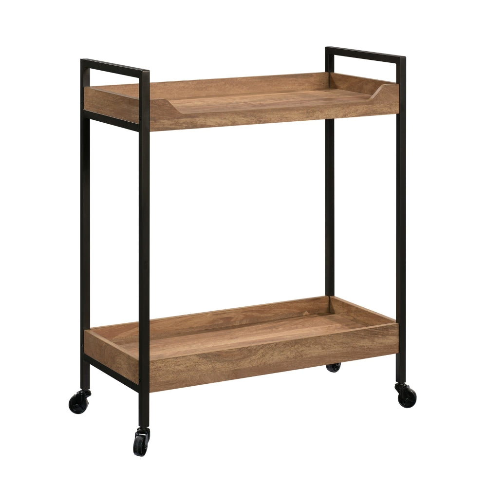 Sauder North Avenue 2-Shelf Multipurpose Utility Cart, Sindoori Mango/Black
