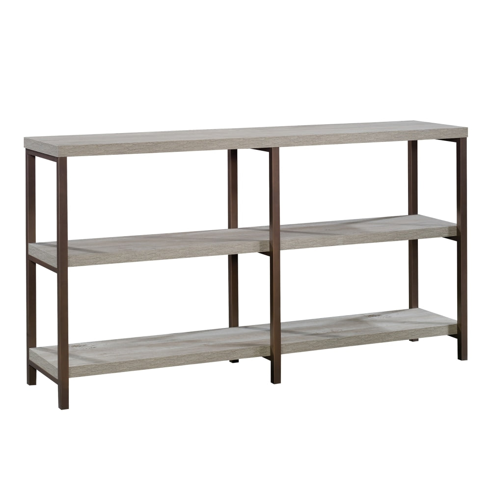 Sauder Manhattan Gate Console Table Bookcase, 35-7/8inH x 66inW x 15-5/8inD, Mystic Oak