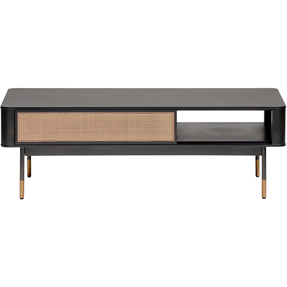 Eurostyle Miriam Coffee Table With Storage, 15-4/5inH x 47-1/3inW x 23-3/5inD, Black
