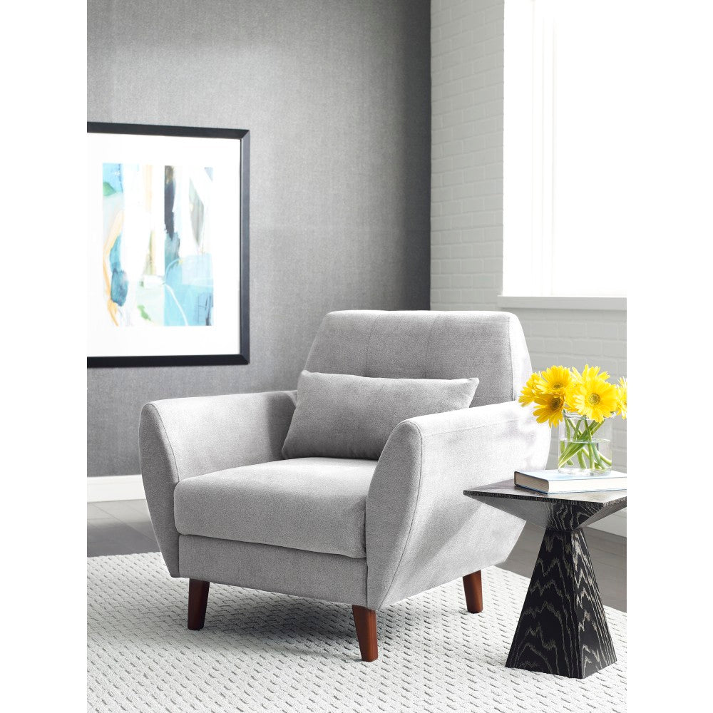 Serta Artesia Collection Arm Chair, Smoke Gray/Chestnut