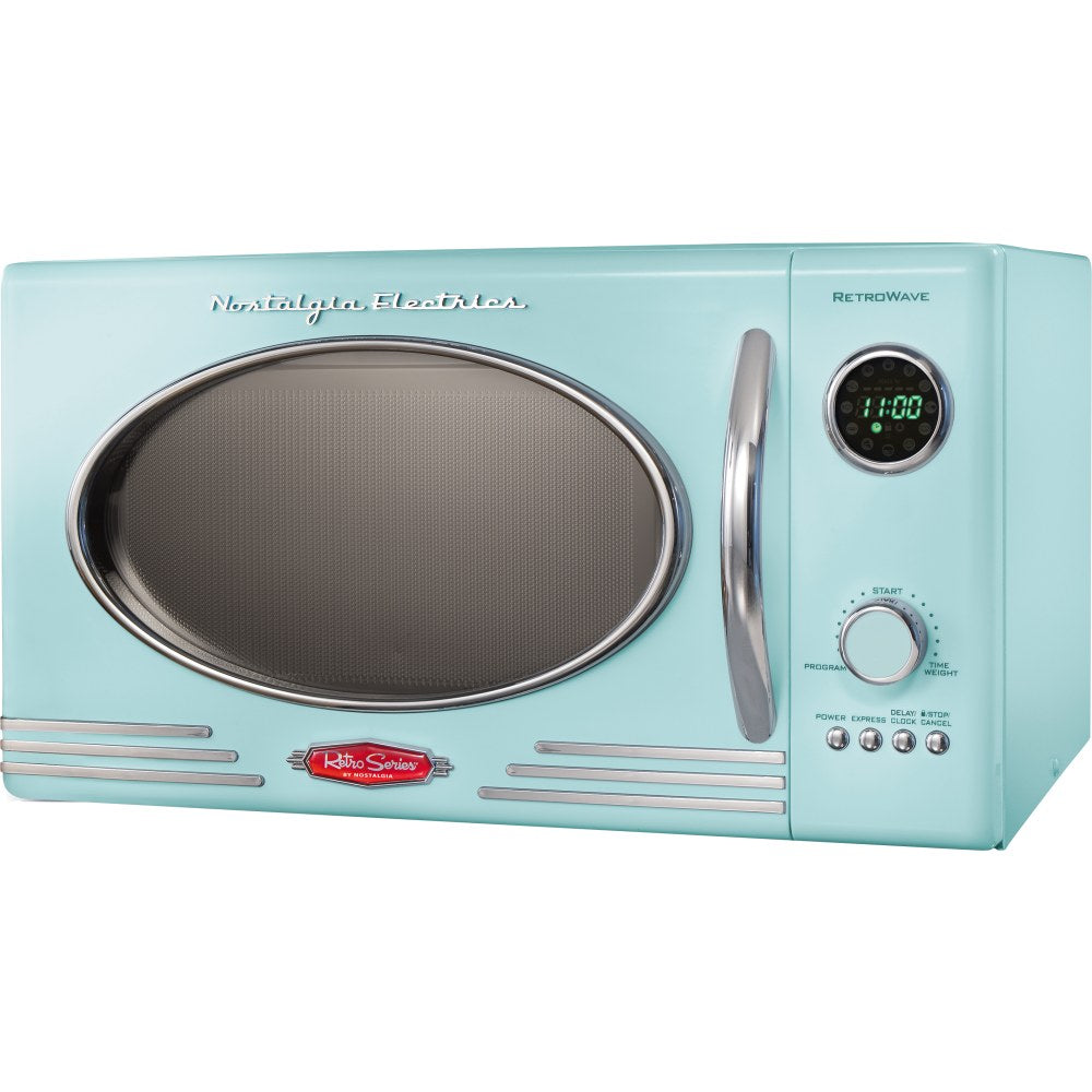 Nostalgia Electrics Retro 0.9 Cu Ft 800-Watt Countertop Microwave, Aqua