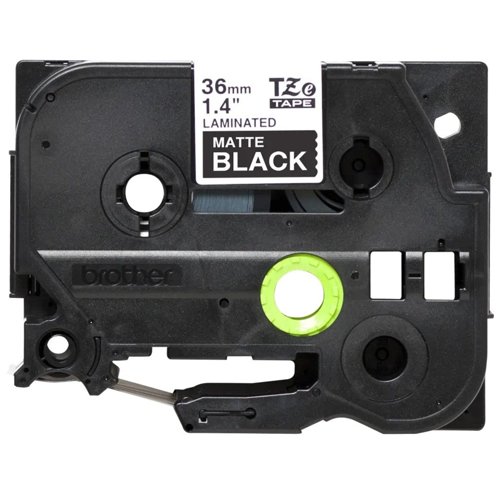 Brother P-Touch TZe-M365 Label Tape, 1-7/16in x 26-1/4ft, Matte Black/White