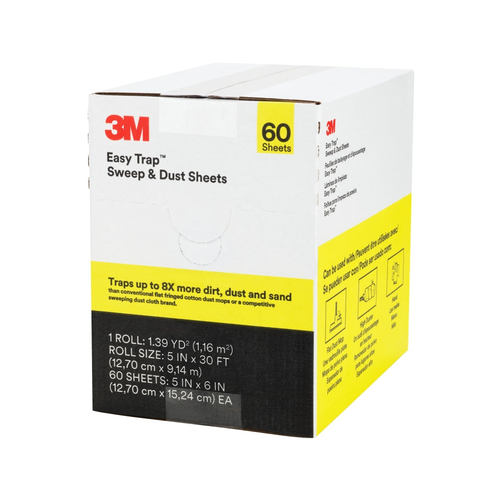 3M Easy Trap Duster Sweep And Dust Sheets, 5in x 6in x 30ft, 60 Sheets