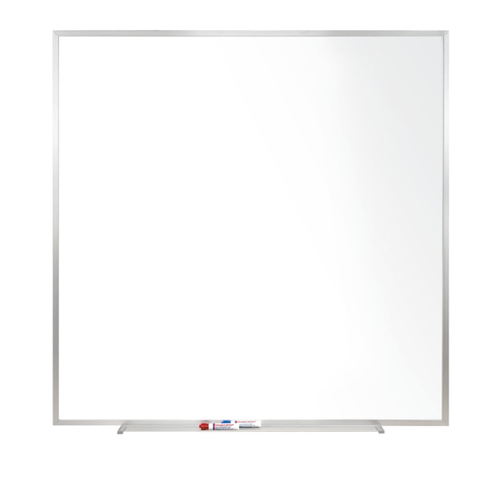 Ghent Magnetic Porcelain Dry-Erase Whiteboard, 48in x 48in, Aluminum Frame With Silver Finish
